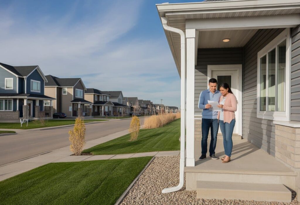 couple reviewing lease option agreement